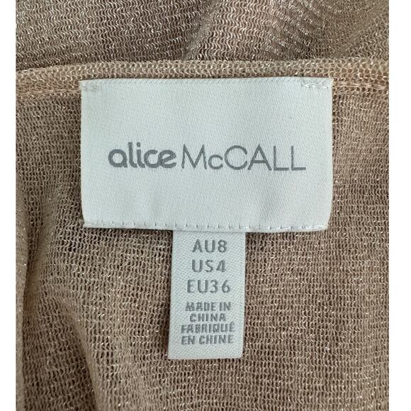 Alice McCall Spell Gown Maxi Dress nude neutral metallic knit mesh Size 4 - Picture 9 of 13